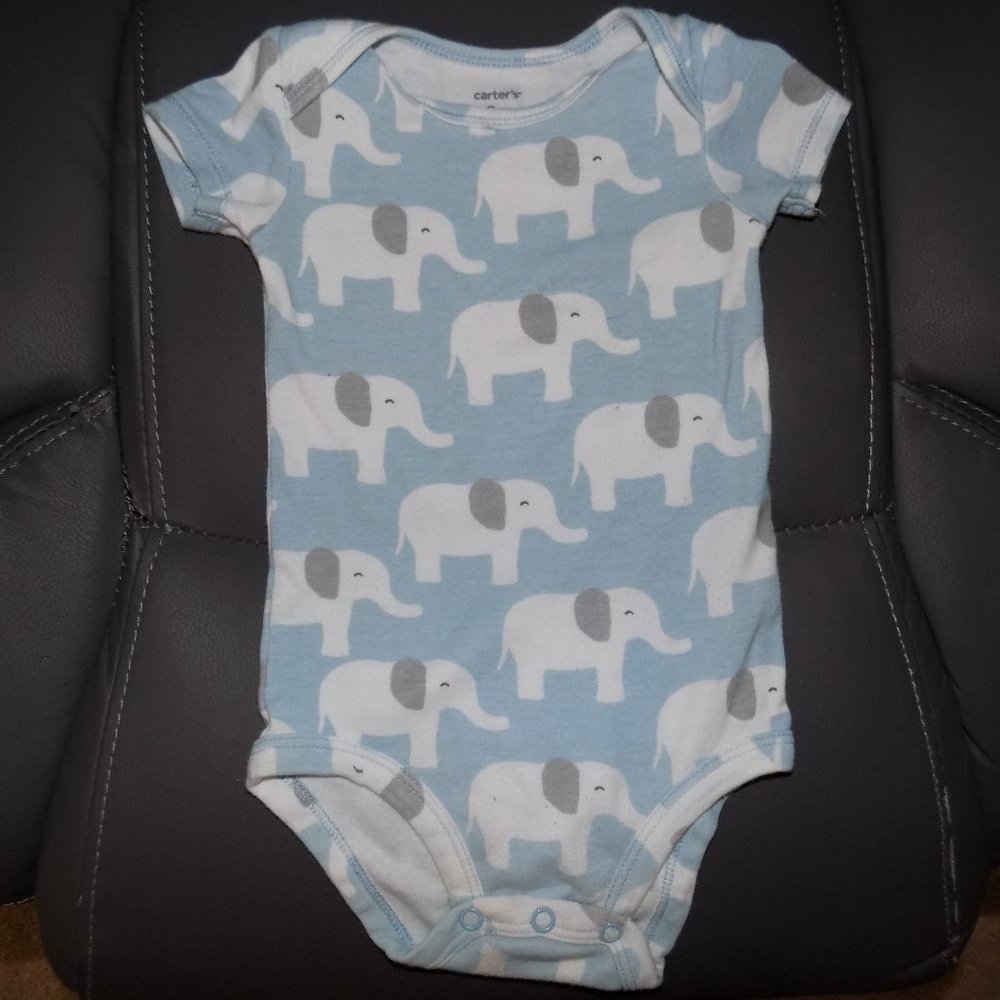 Carter's Short Sleeve Elephant Snap Tee Bodysuit